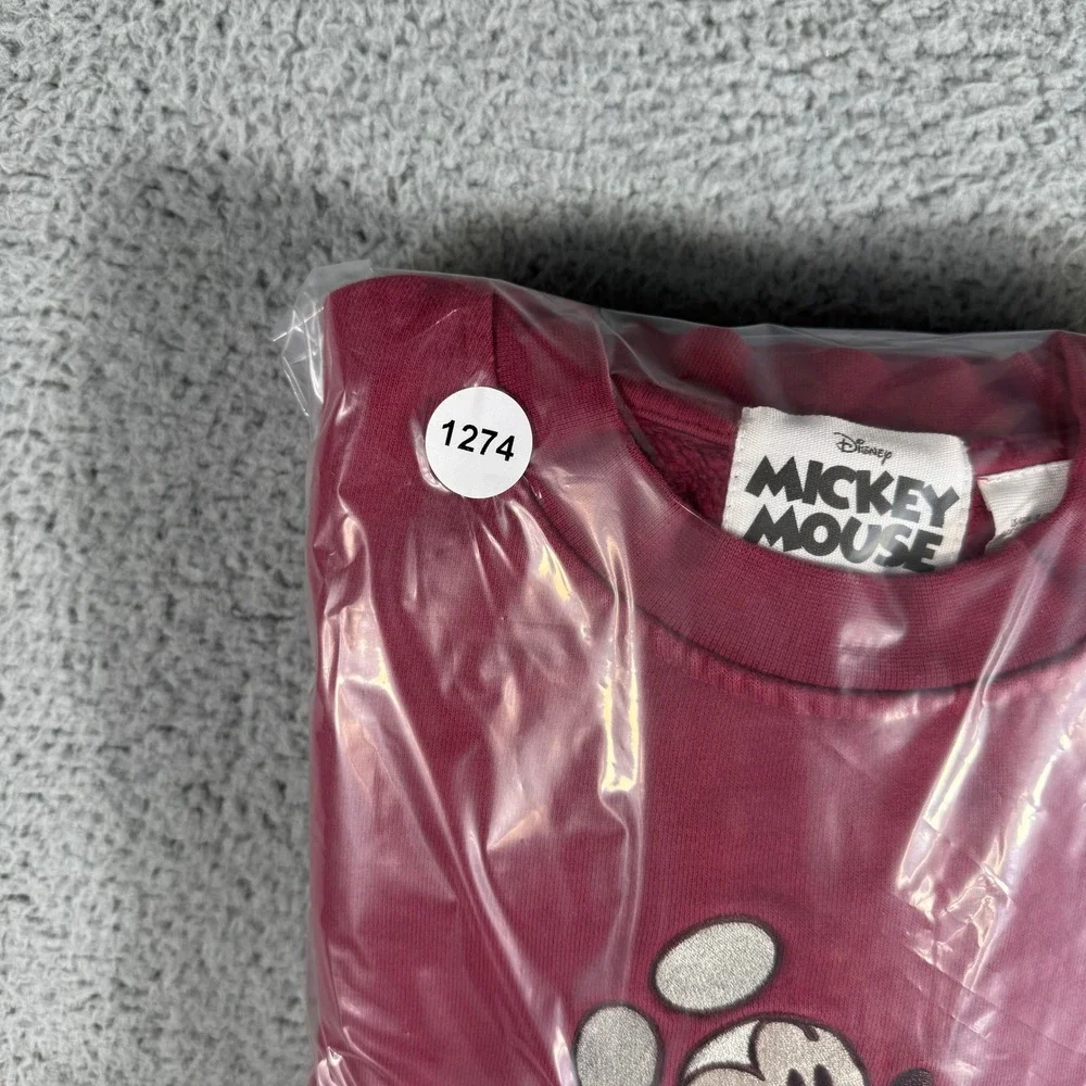 Disney Mickey Mouse Crewneck Size Medium Embroidered Sweatshirt